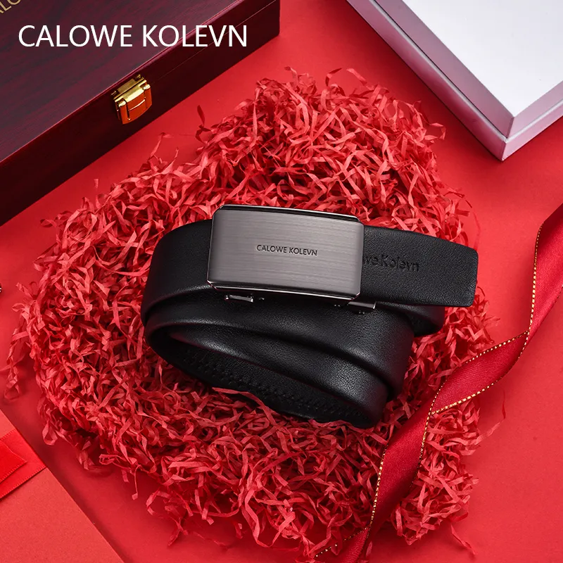 CALOWE KOLEVN Top Grain Cow Leather Belts Men's 3.5cm-4