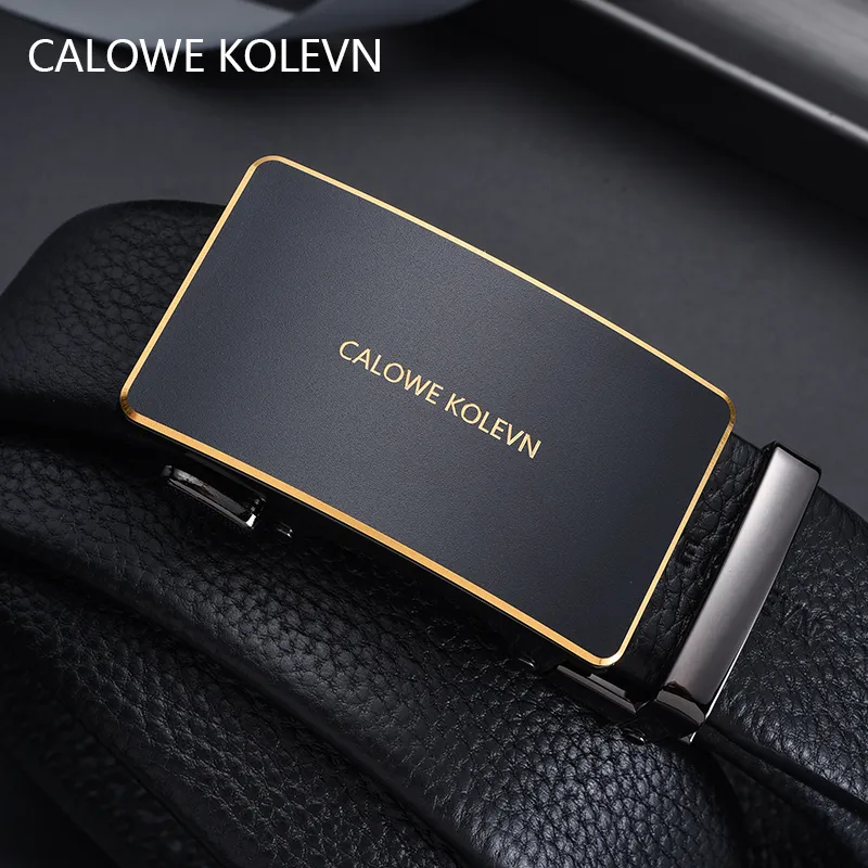 CALOWE KOLEVN Top Grain Cow Leather Belt Gift Box Set Men's 3.5cm-13