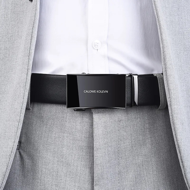 CALOWE KOLEVN Top Grain Cow Leather Belt Gift Box Set Men's 3.5cm-5
