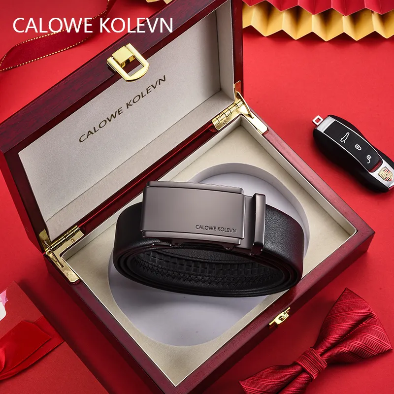 CALOWE KOLEVN Top Grain Cow Leather Belts Men's 3.5cm-1