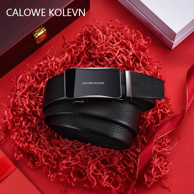 CALOWE KOLEVN Top Grain Cow Leather Belts Men's 3.5cm-4