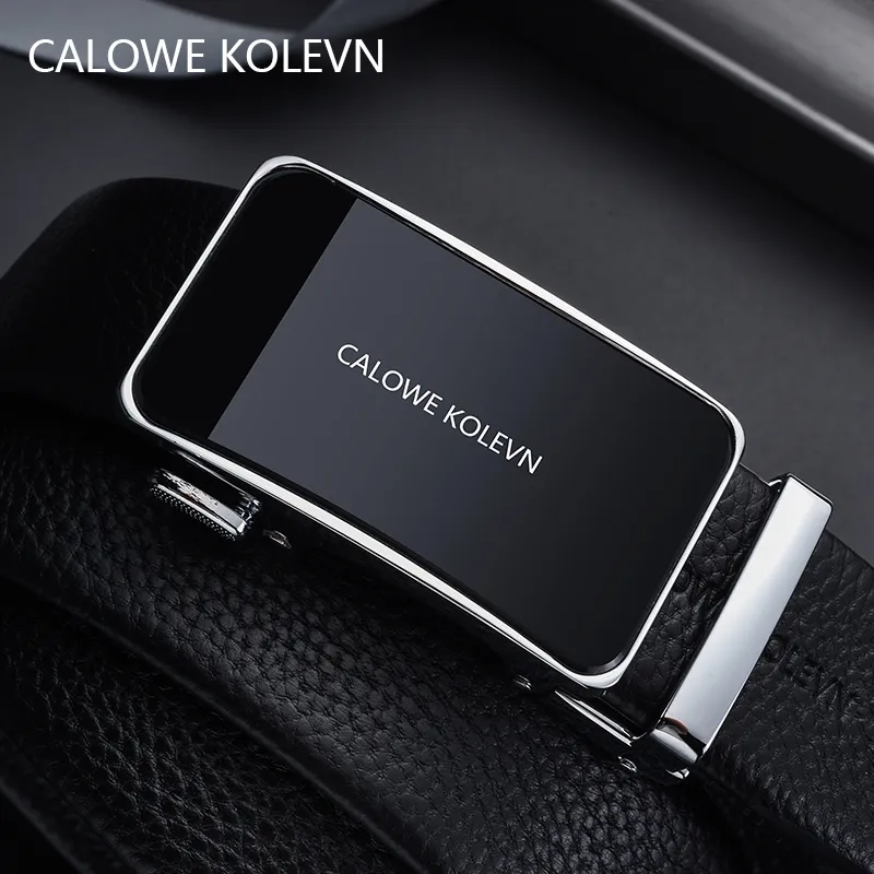 CALOWE KOLEVN Top Grain Cow Leather Belt Gift Box Set Men's 3.5cm-13