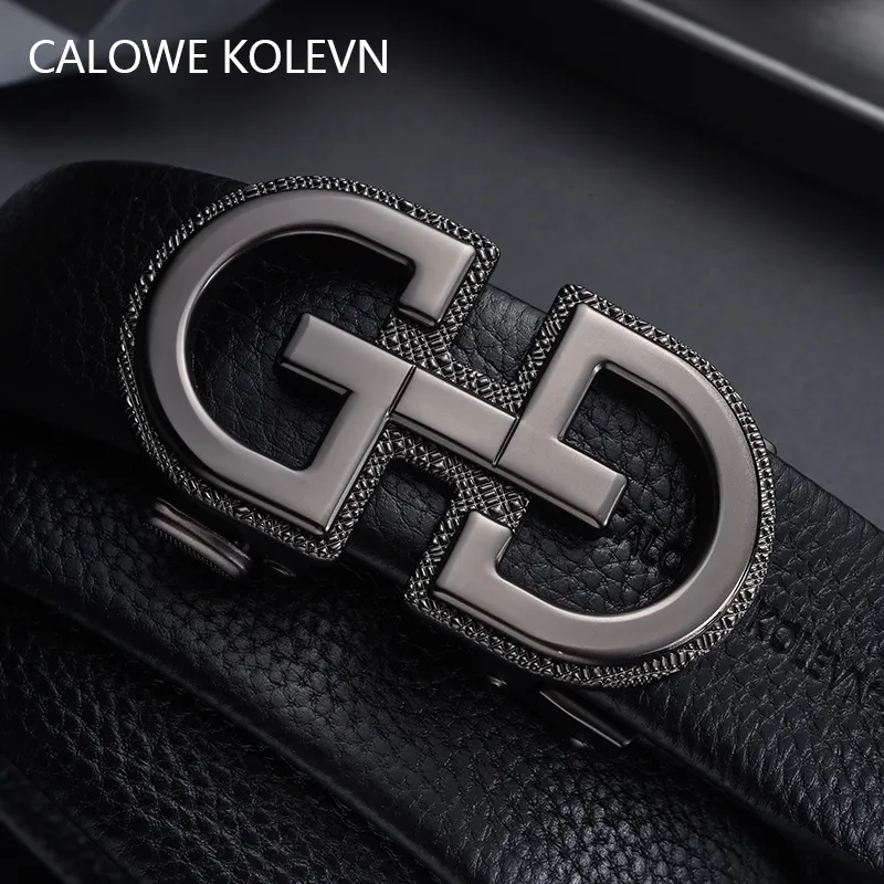 CALOWE KOLEVN Top Grain Cow Leather Belts Men's Width 3.5cm-2