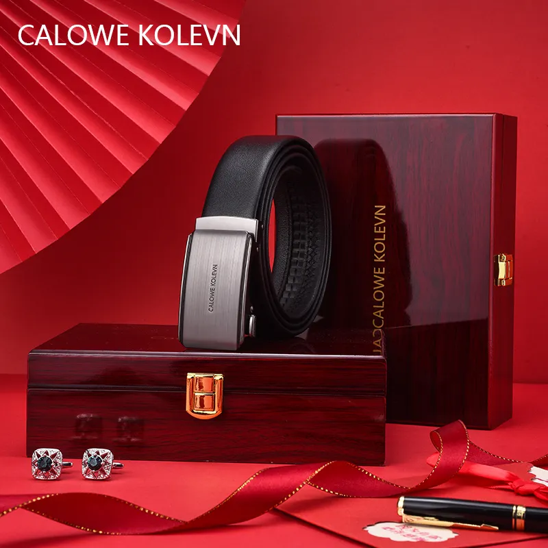CALOWE KOLEVN Top Grain Cow Leather Belts Men's 3.5cm-3