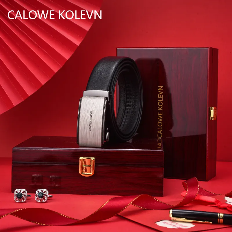CALOWE KOLEVN Top Grain Cow Leather Belts Men's 3.5cm-9