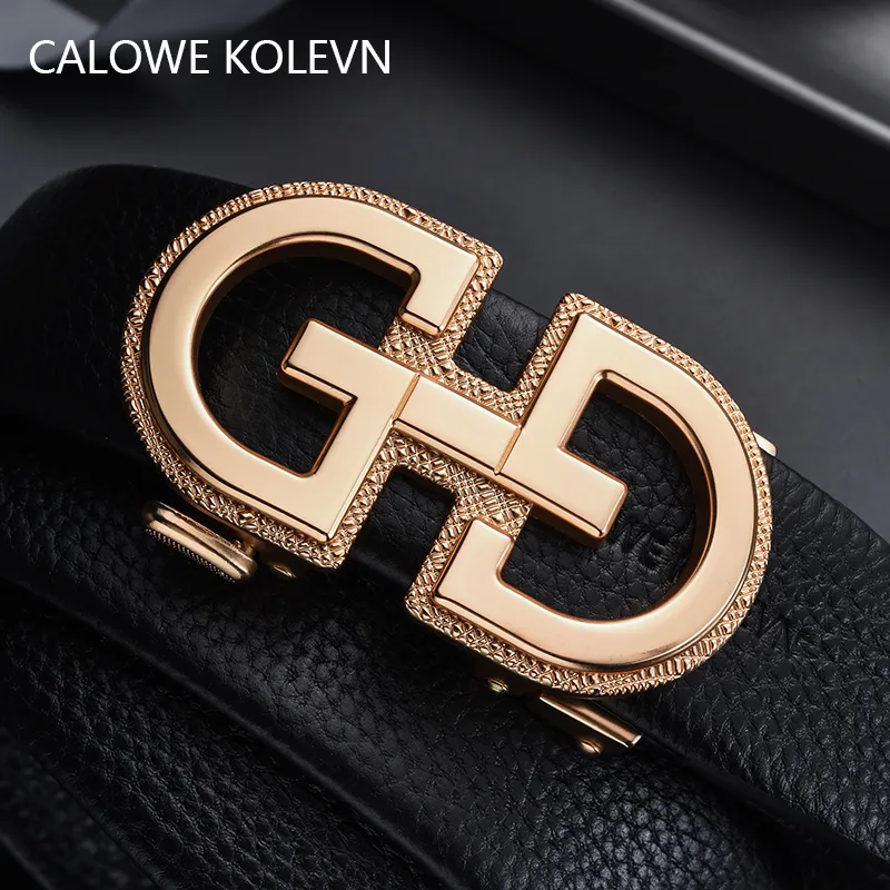 CALOWE KOLEVN Top Grain Cow Leather Belts Men's Width 3.5cm-8