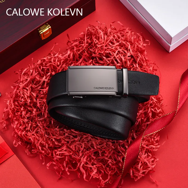 CALOWE KOLEVN Top Grain Cow Leather Belts Men's 3.5cm-4