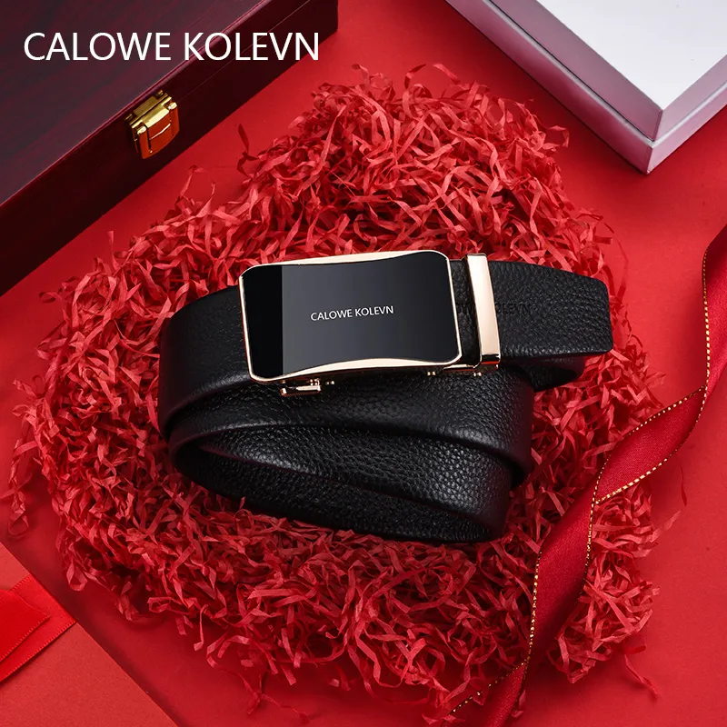 CALOWE KOLEVN Top Grain Cow Leather Belts Men's 3.5cm-10