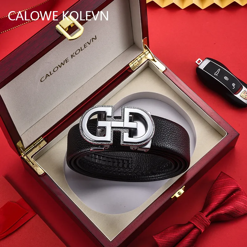 CALOWE KOLEVN Top Grain Cow Leather Belts Men's Width 3.5cm-12