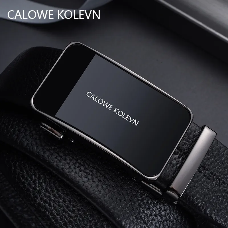 CALOWE KOLEVN Top Grain Cow Leather Belt Gift Box Set Men's 3.5cm-2