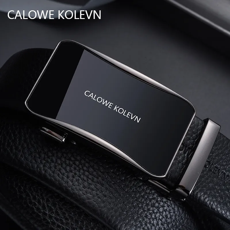 CALOWE KOLEVN Top Grain Cow Leather Belts Men's 3.5cm-2