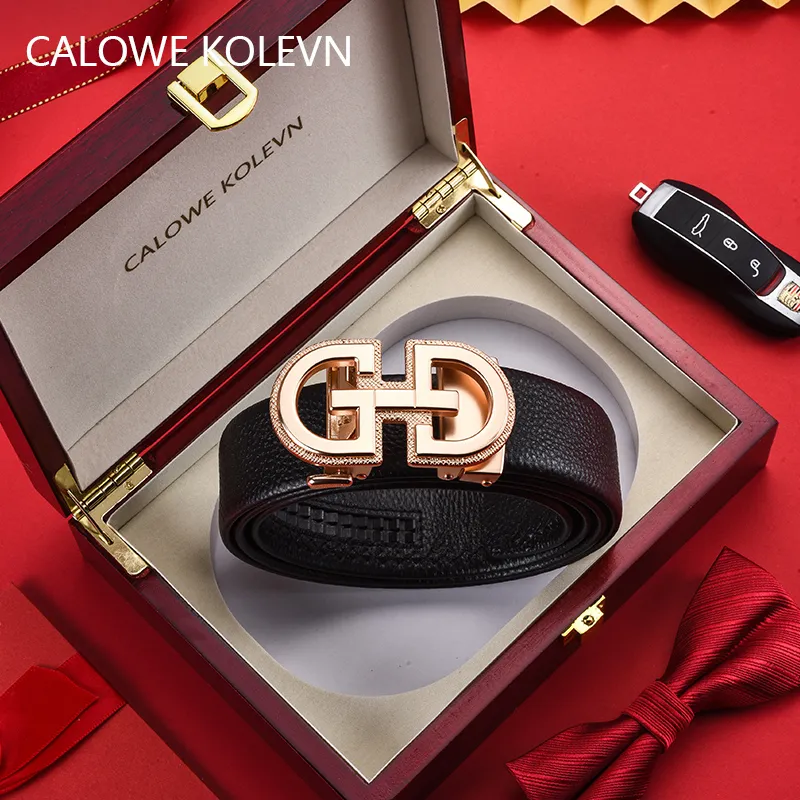 CALOWE KOLEVN Top Grain Cow Leather Belts Men's Width 3.5cm-7