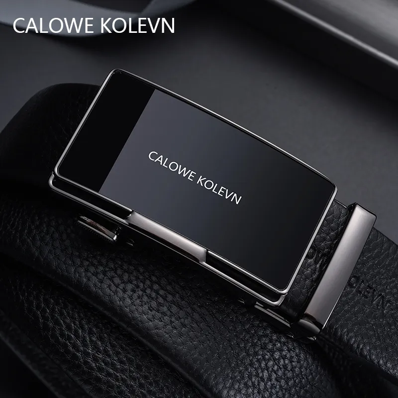 CALOWE KOLEVN Top Grain Cow Leather Belt Gift Box Set Men's 3.5cm-2