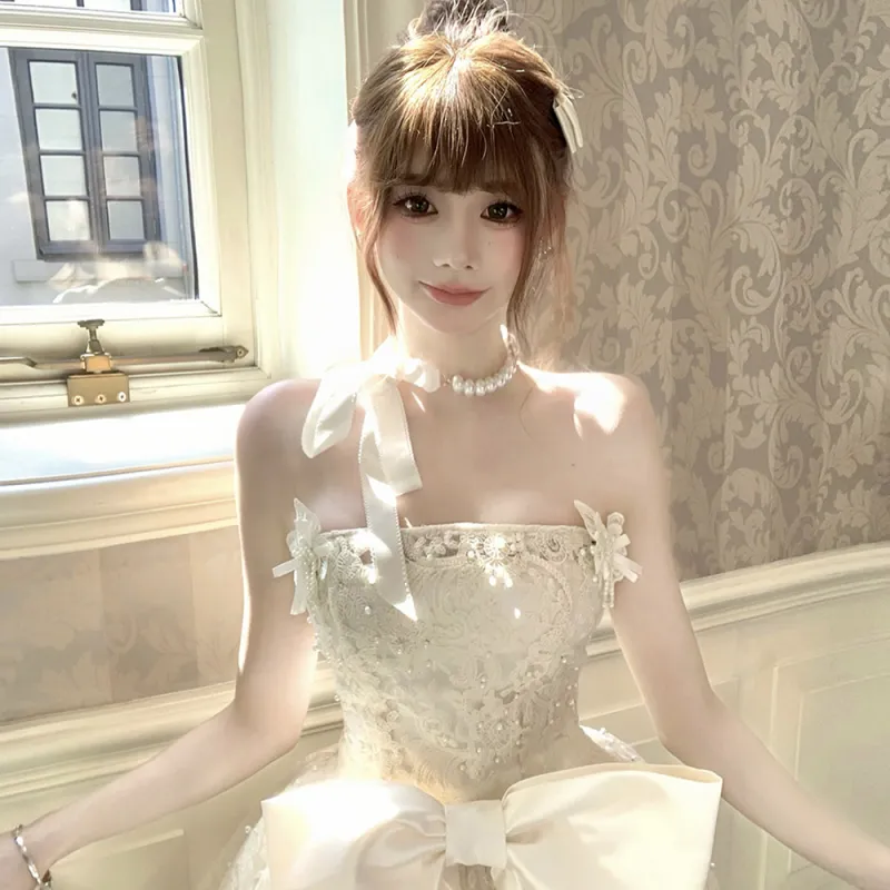 KUNZHUDAXIANG Slip Dress Women's White-11