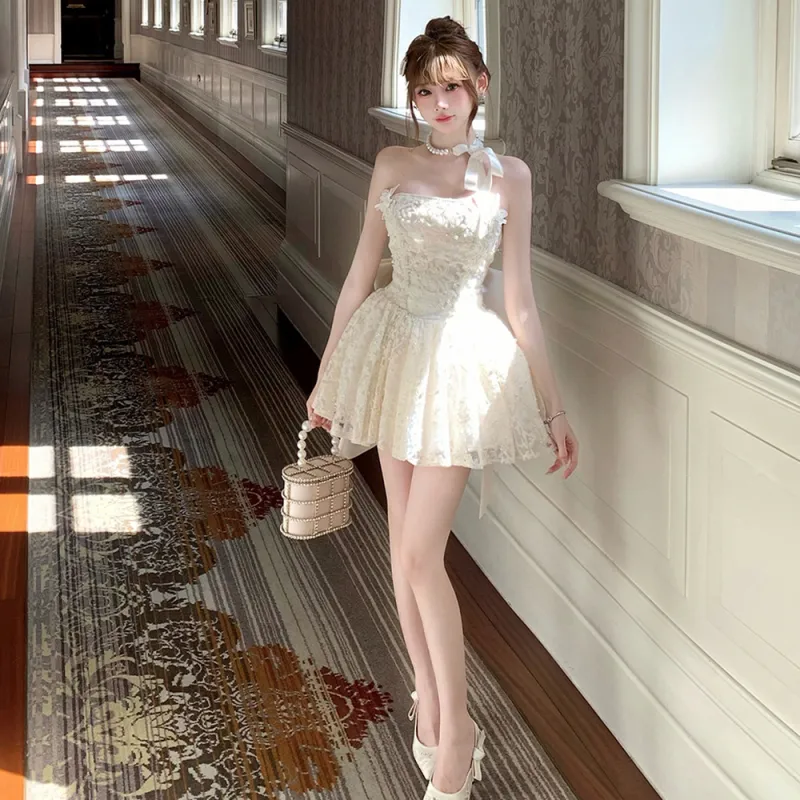 KUNZHUDAXIANG Slip Dress Women's White-10