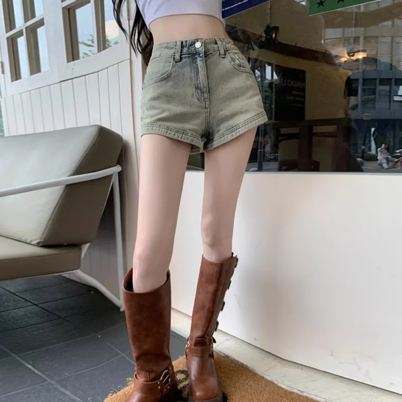 Fashion Denim Shorts Women's Classic Vintage Blue-6