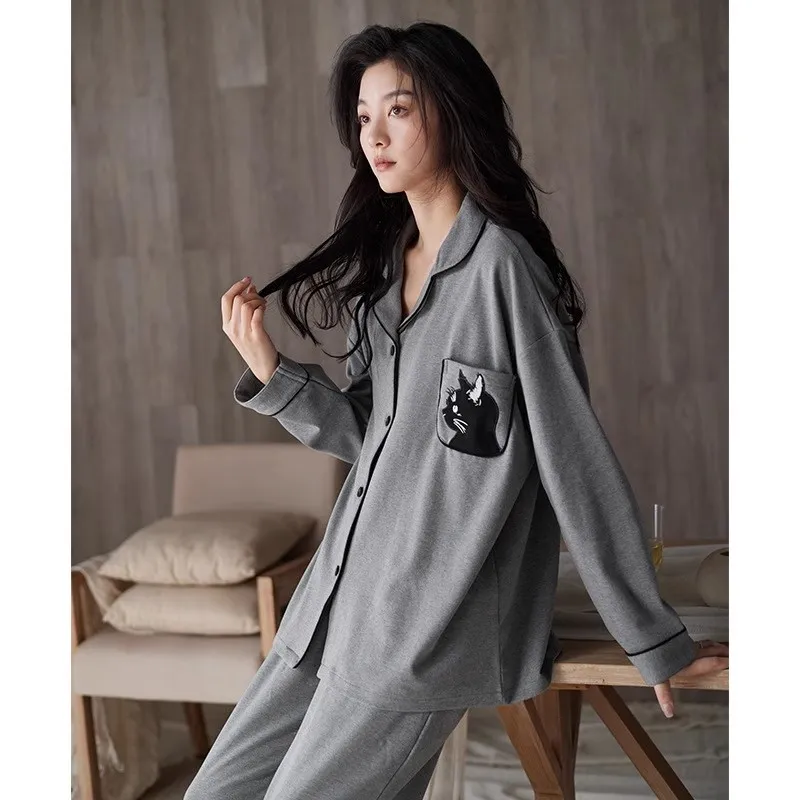 GRACE TOPIC Pajama Set Women's Gray-2