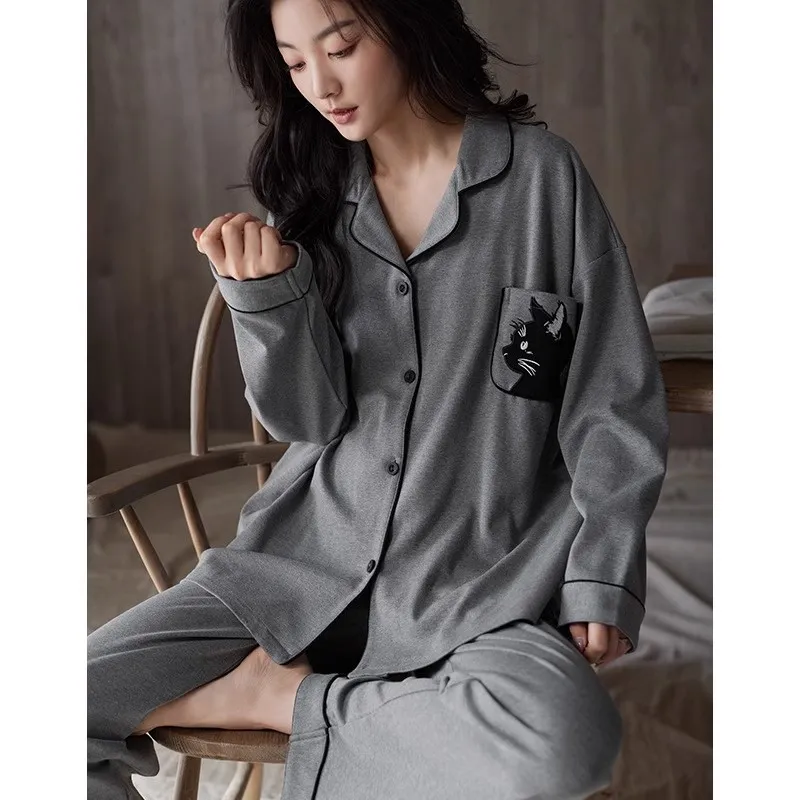 GRACE TOPIC Pajama Set Women's Gray-4