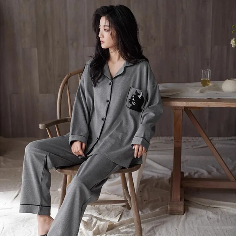 GRACE TOPIC Pajama Set Women's Gray-1