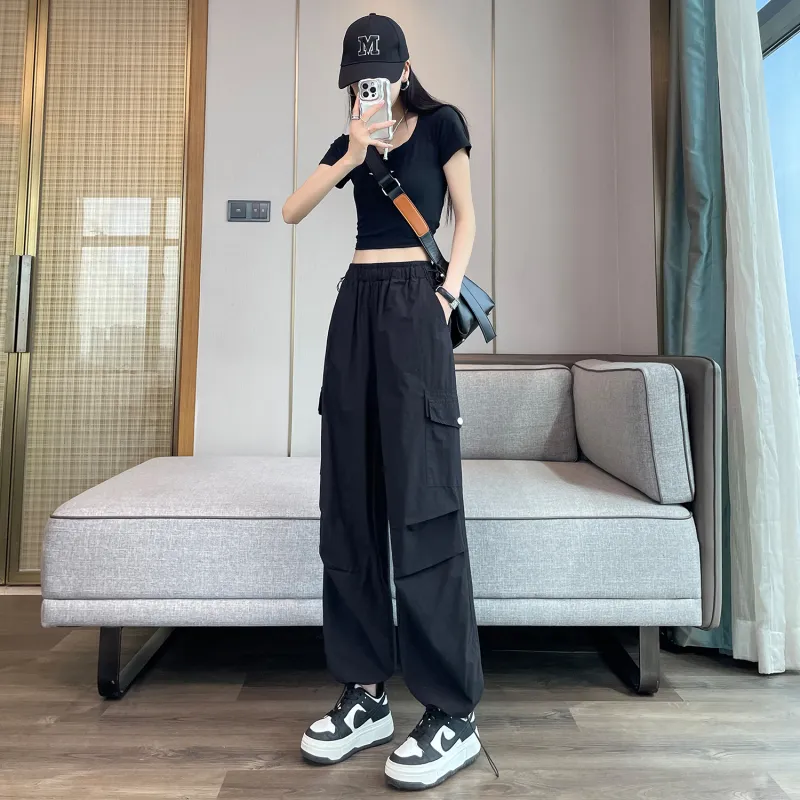 HTHK Casual Pants Women's White/Black/Pink/Khaki-9