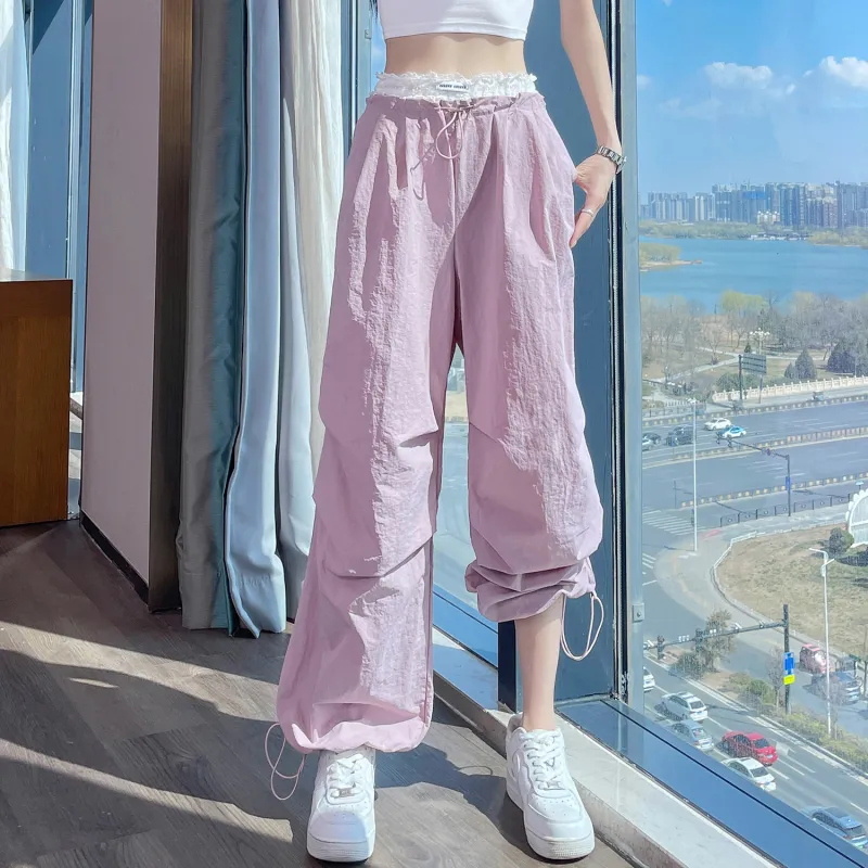 HTHK Casual Pants Women's Navy Blue/Yellow/Pink/Black-15
