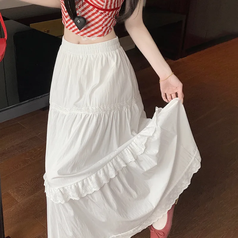 HTHK Casual Long Skirt Women's Black-8
