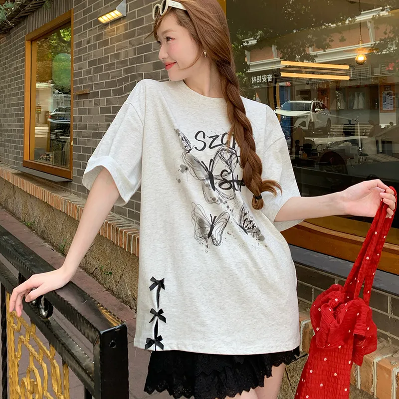 HTHK T Shirts Women's White Gray-2