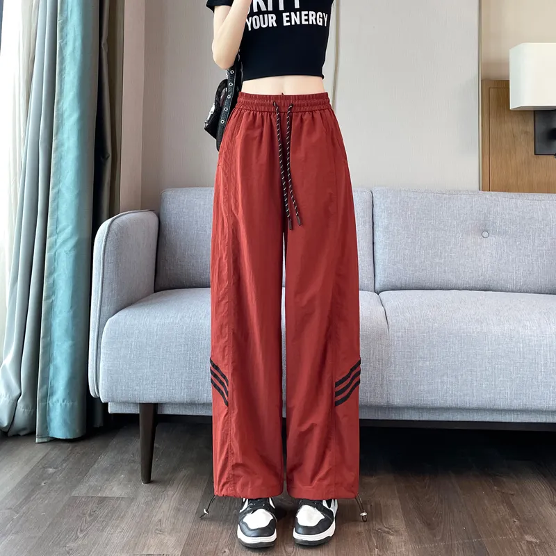 HTHK Casual Pants Women's Black/Ecru/Red-37