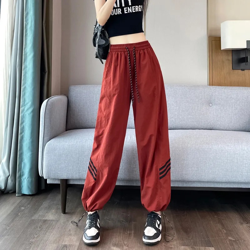 HTHK Casual Pants Women's Black/Ecru/Red-45