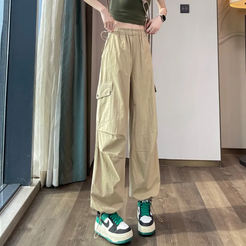 HTHK Casual Pants Women's White/Black/Pink/Khaki-23