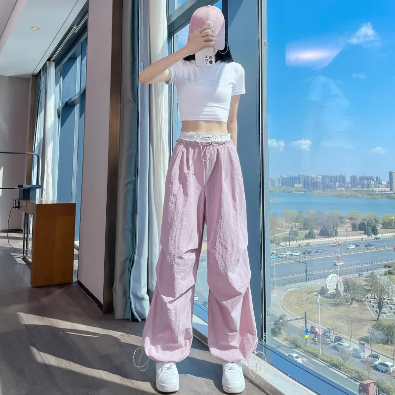 HTHK Casual Pants Women's Navy Blue/Yellow/Pink/Black-70