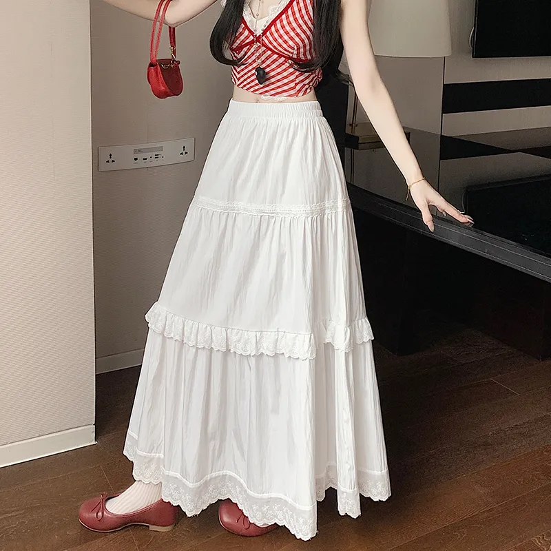 HTHK Casual Long Skirt Women's Black-7