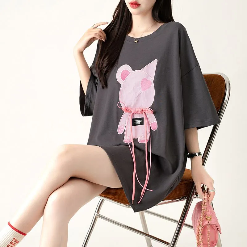 HTHK Drop Shoulder Sleeve T Shirt Women's-15