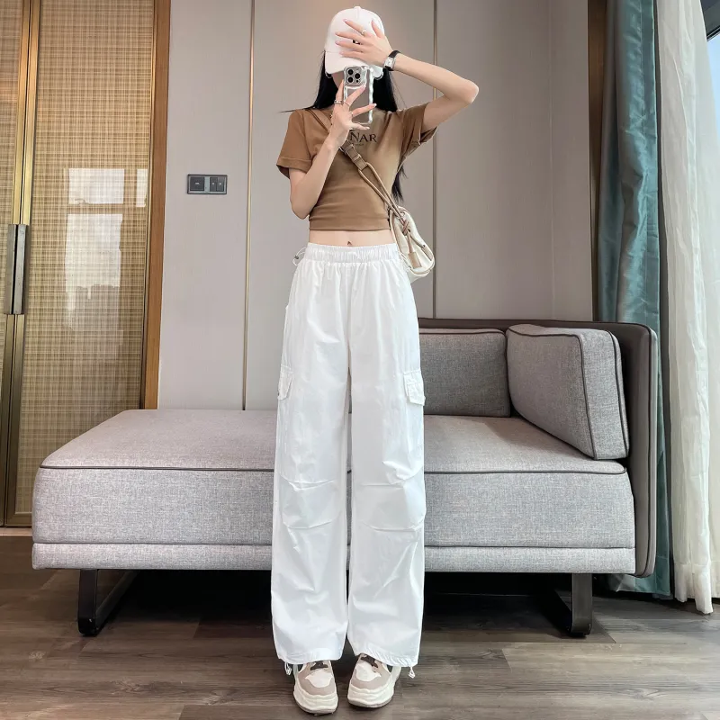 HTHK Casual Pants Women's White/Black/Pink/Khaki-1