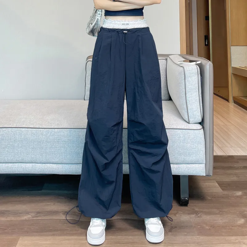 HTHK Casual Pants Women's Navy Blue/Yellow/Pink/Black-42