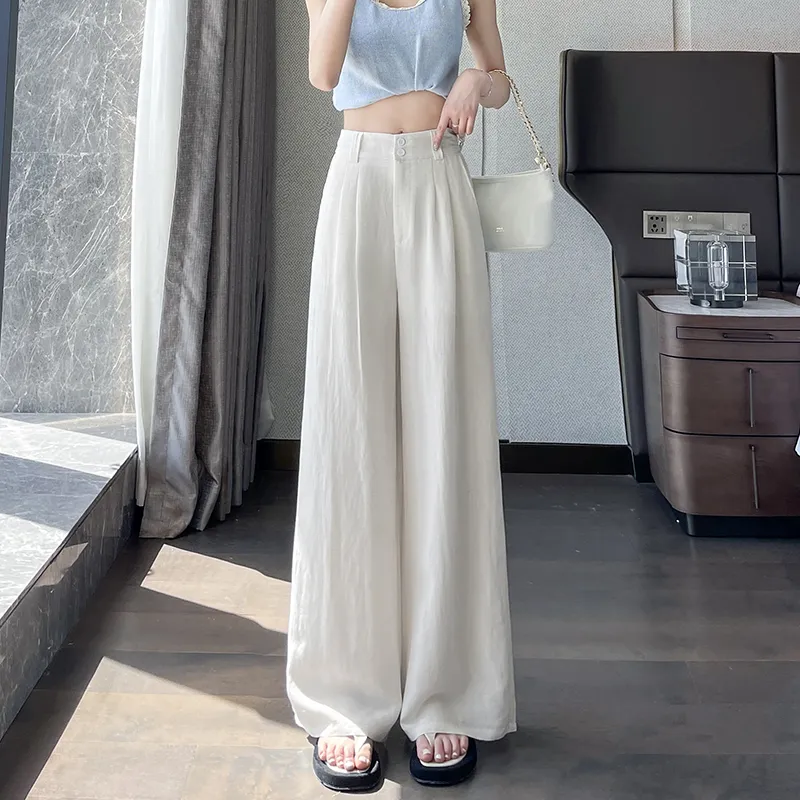 HTHK Casual Pants Women's White/Khaki/Navy Blue-13