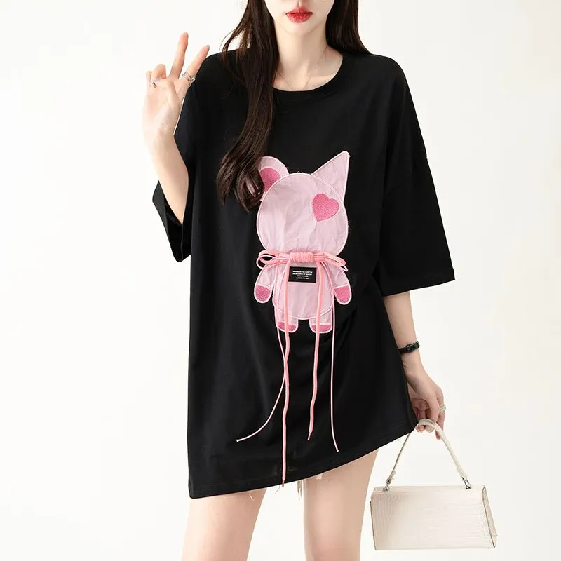 HTHK Drop Shoulder Sleeve T Shirt Women's-1