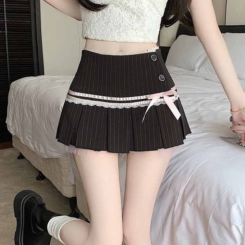 HTHK Casual Short Skirts Women's Black/Pink-7