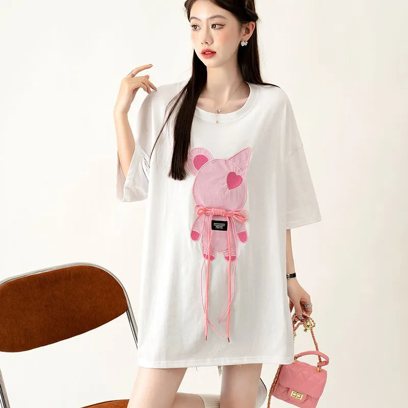 HTHK Drop Shoulder Sleeve T Shirt Women's-16