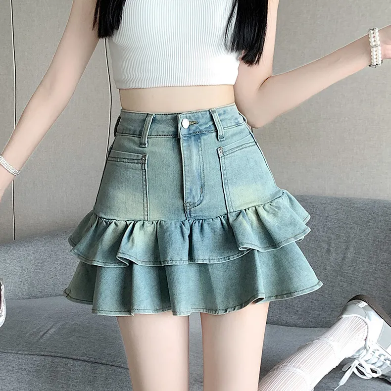 HTHK Denim Short Skirts Women's-3