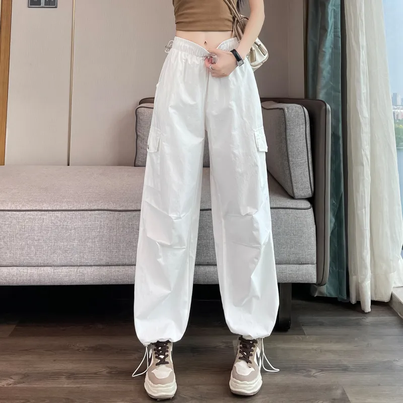 HTHK Casual Pants Women's White/Black/Pink/Khaki-5