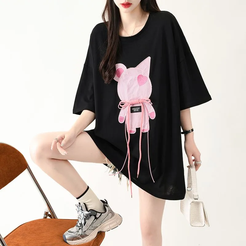 HTHK Drop Shoulder Sleeve T Shirt Women's-2