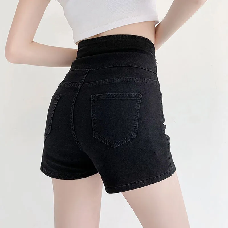 HTHK Denim Shorts Women's Black-2
