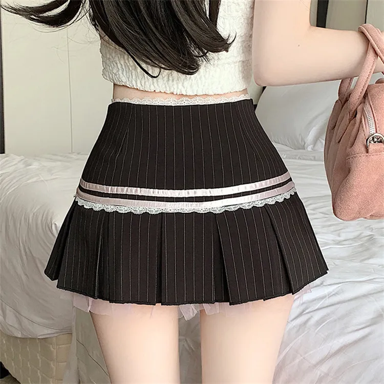HTHK Casual Short Skirts Women's Black/Pink-6