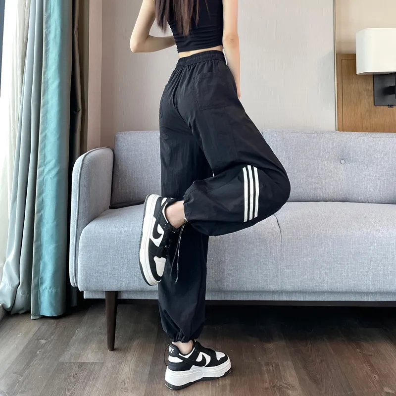 HTHK Casual Pants Women's Black/Ecru/Red-4