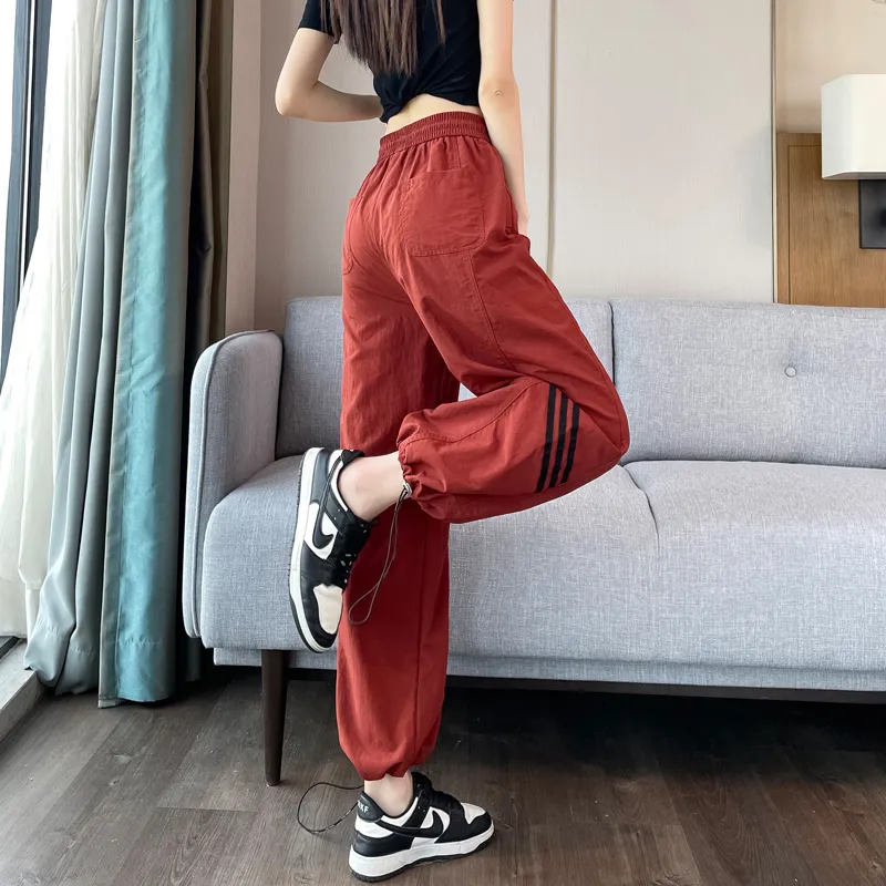 HTHK Casual Pants Women's Black/Ecru/Red-38