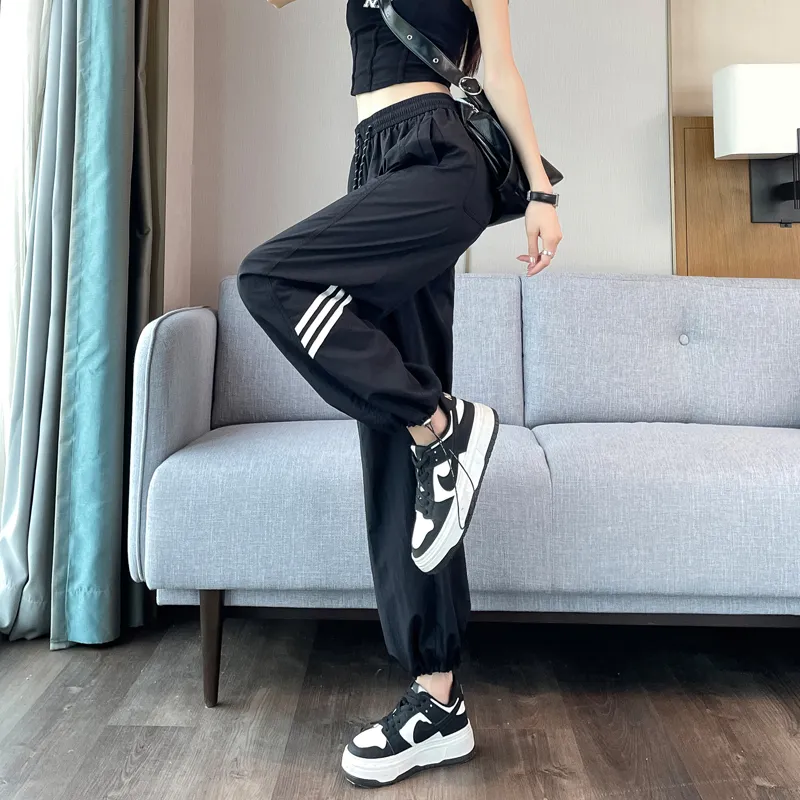 HTHK Casual Pants Women's Black/Ecru/Red-8