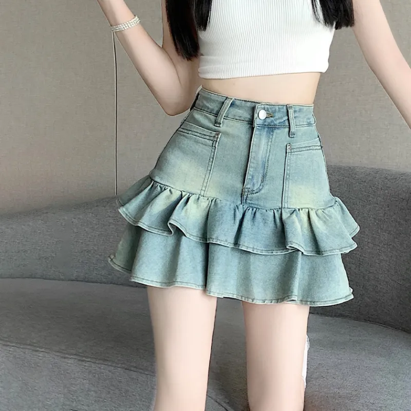 HTHK Denim Short Skirts Women's-4