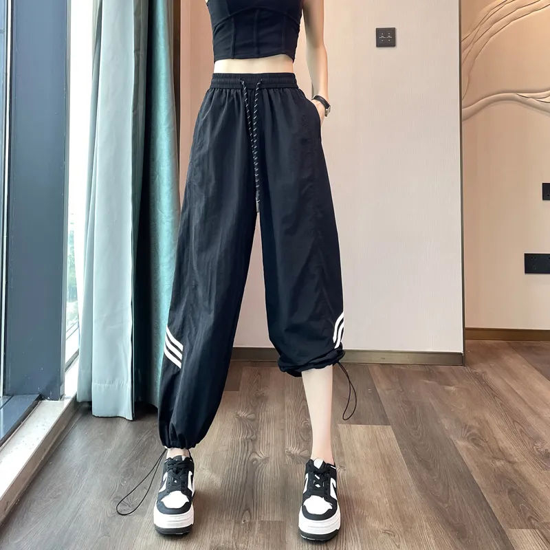 HTHK Casual Pants Women's Black/Ecru/Red-3