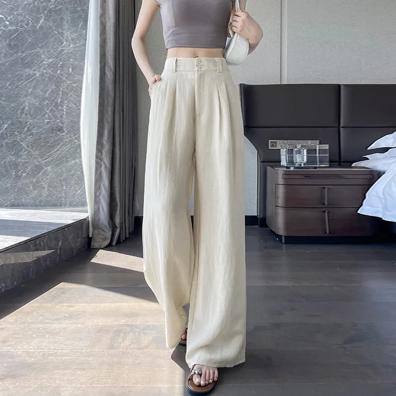 HTHK Casual Pants Women's White/Khaki/Navy Blue-23